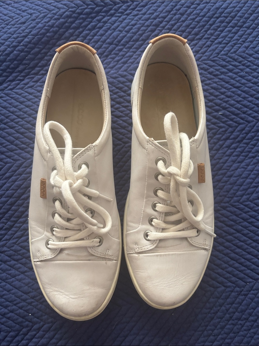 Women’s White Leather Lace-Up Sneakers